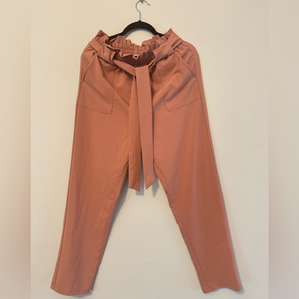 Grace Karin Women's Brown Paper Bag Waist Pants
